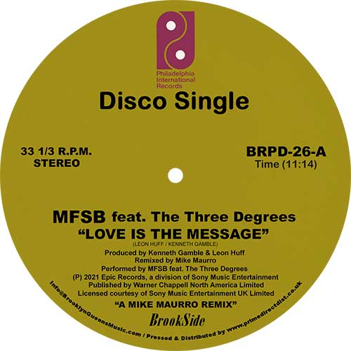 M.F.S.B./LOVE IS THE MESSAGE (MIKE MAURRO REMIX) 12