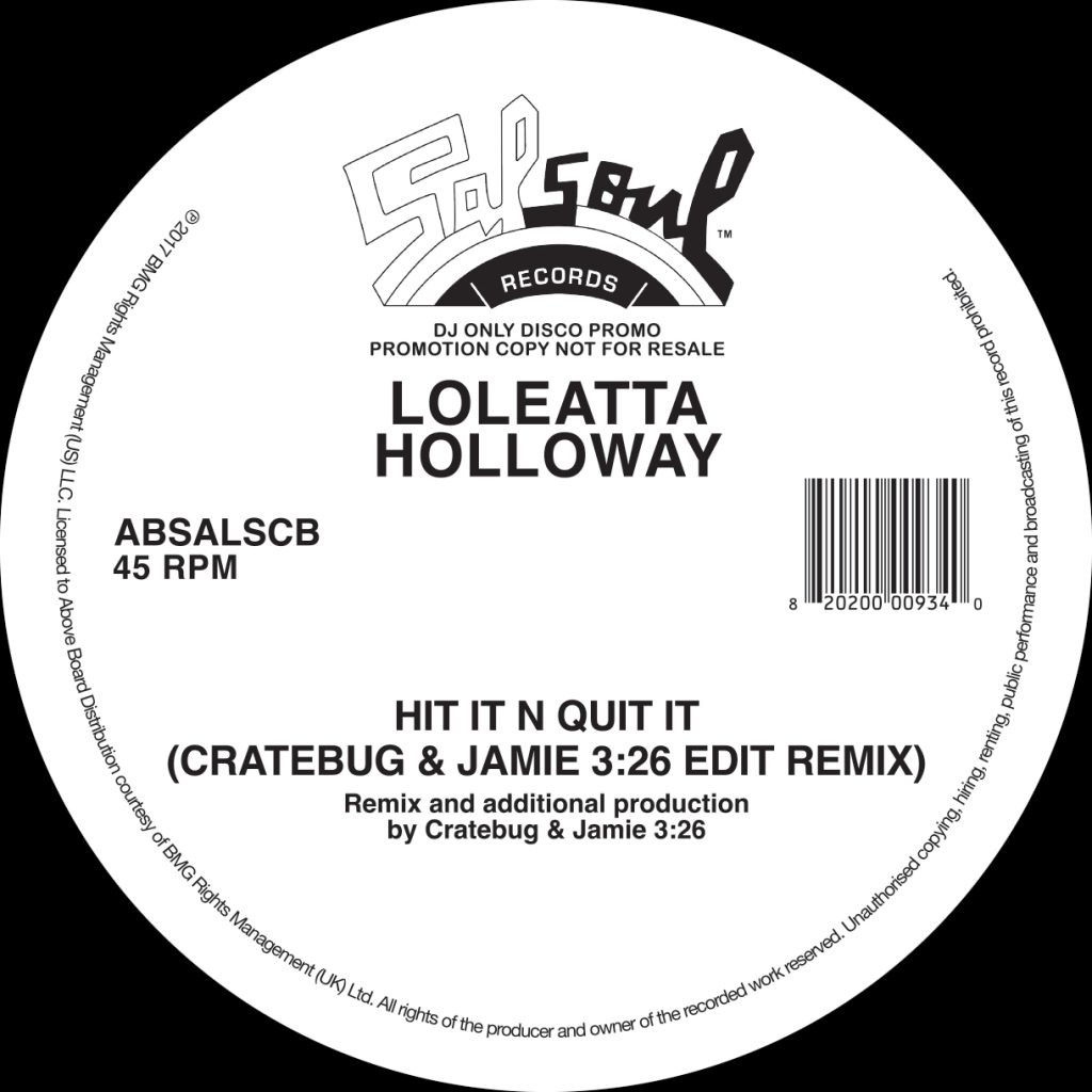 Loleatta Holloway/HIT IT N QUIT IT (CRATEBUG & JAIME 3:26 REMIX) 12