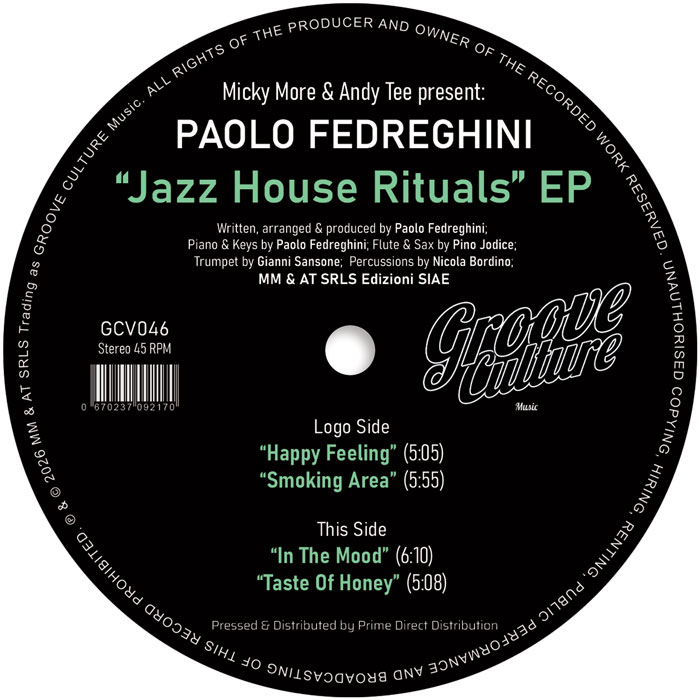 Paolo Fedreghini/JAZZ HOUSE RITUALS 12"