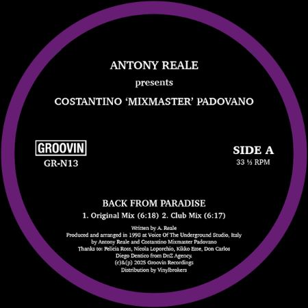 Antony Reale/BACK FROM PARADISE 12"