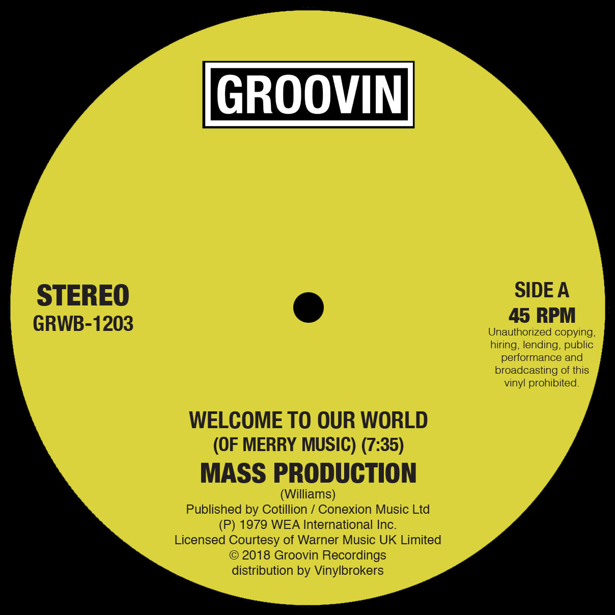 Mass Production/WELCOME TO OUR WORLD 12"