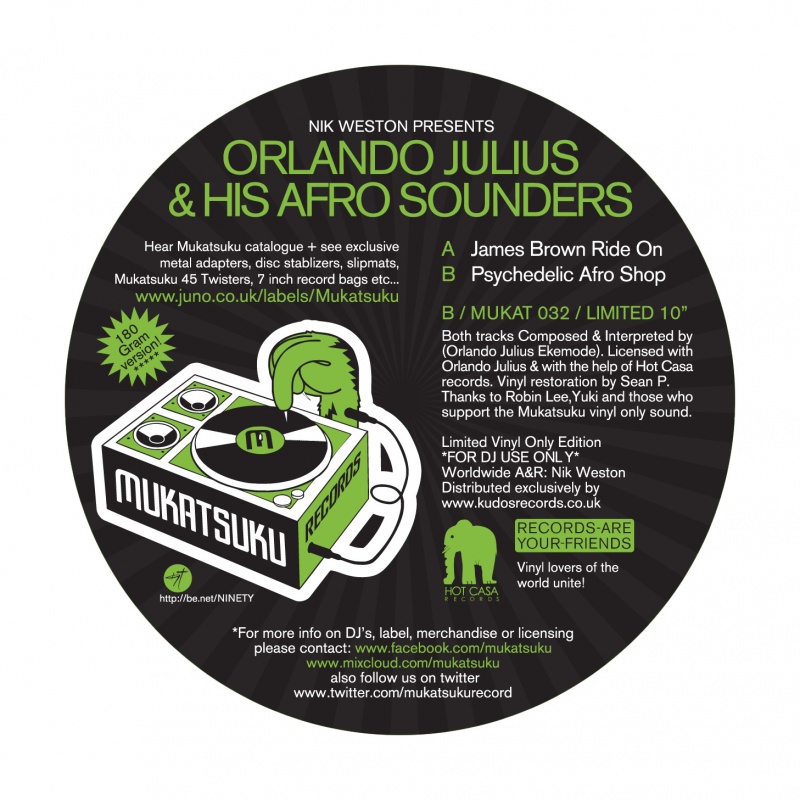 Orlando Julius/JAMES BROWN RIDE ON 10"