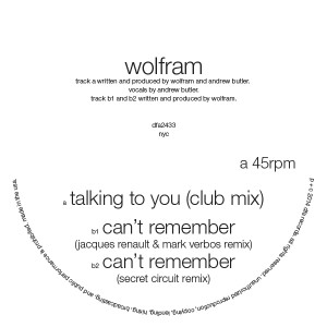 Wolfram/CAN'T REMEMBER & TALKING RMX 12"
