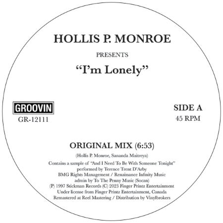 Hollis P. Monroe/I'M LONELY 12"