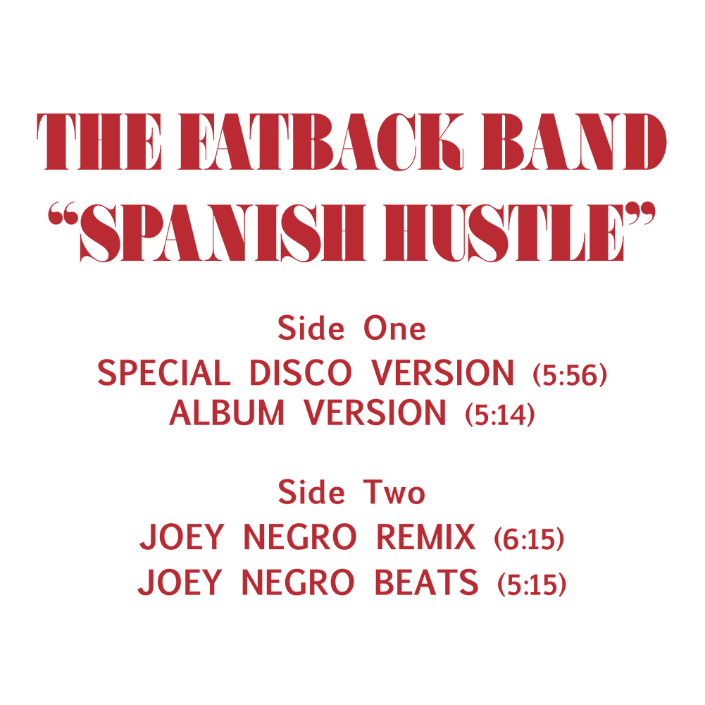Fatback Band/SPANISH HUSTLE (RED) 12"