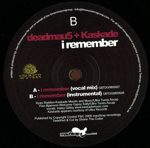 Deadmau5/I REMEMBER (WITH KASKADE) 12"