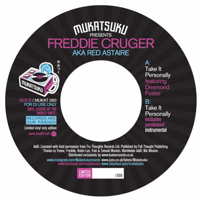 Freddie Cruger/TAKE IT PERSONALLY 7"