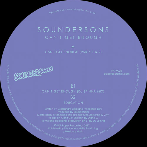 Soundersons/CAN'T GET ENOUGH 12"