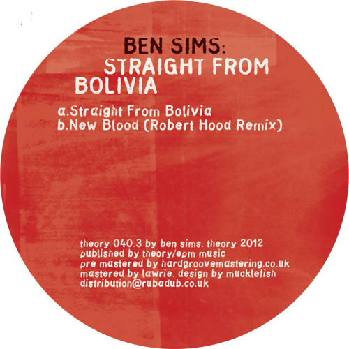 Ben Sims/STRAIGHT FROM BOLIVIA 12"