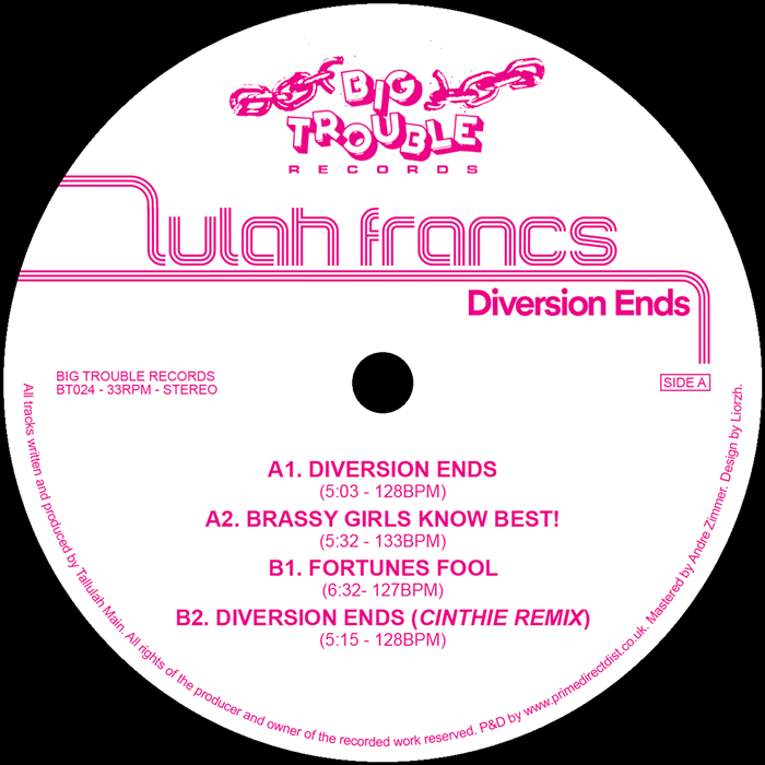 Lulah Francs/DIVERSION ENDS (CINTHIE REMIX) 12"
