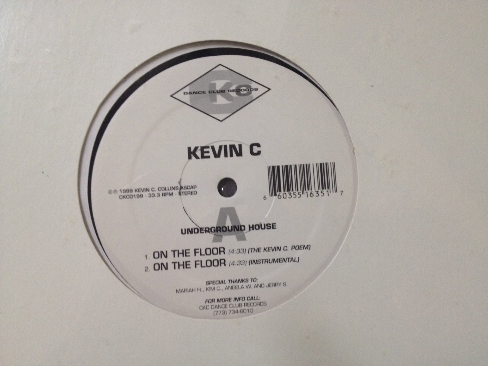 DJ Kevin C./ON THE FLOOR 12"