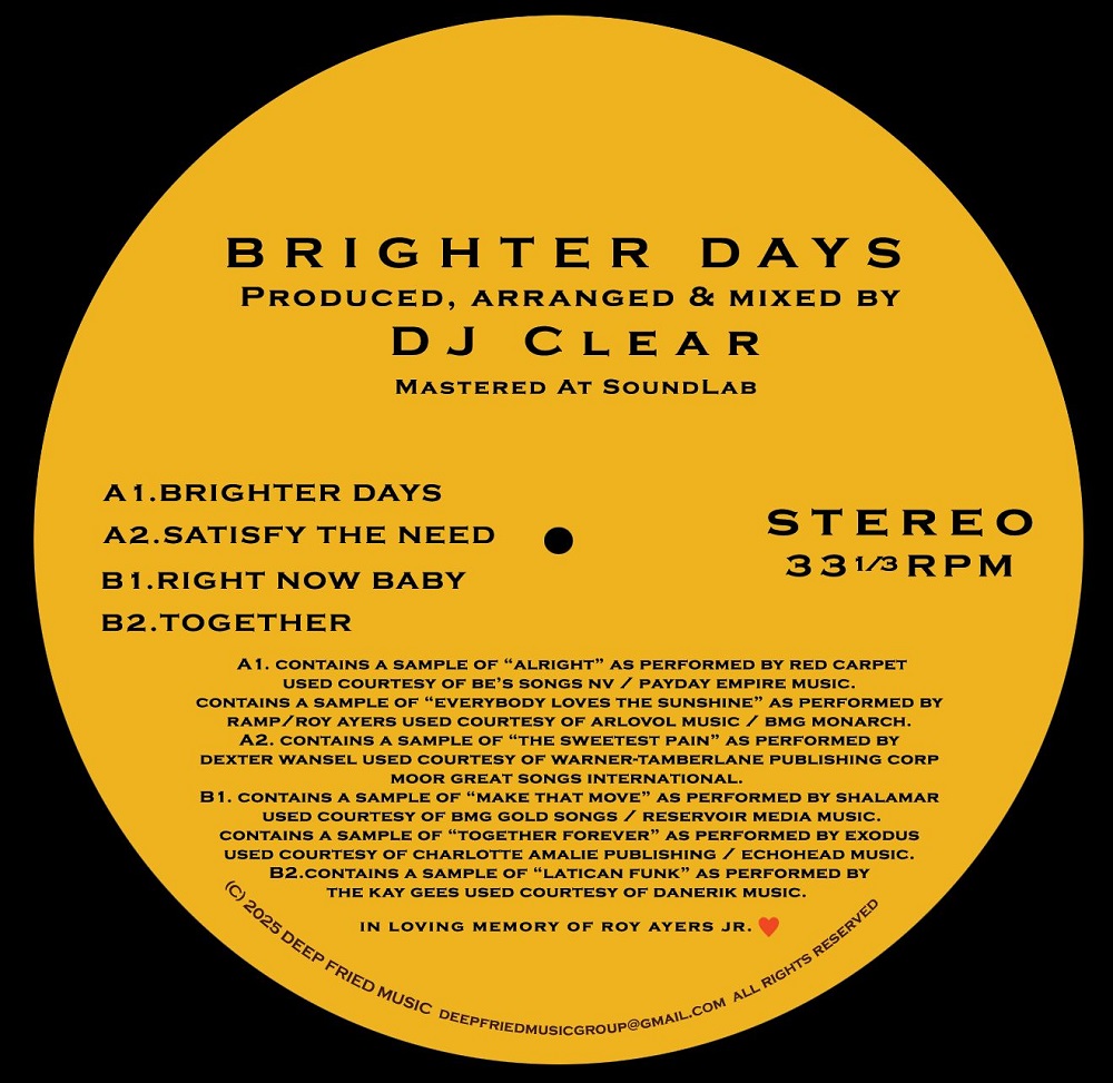 DJ Clear/BRIGHTER DAYS 12"