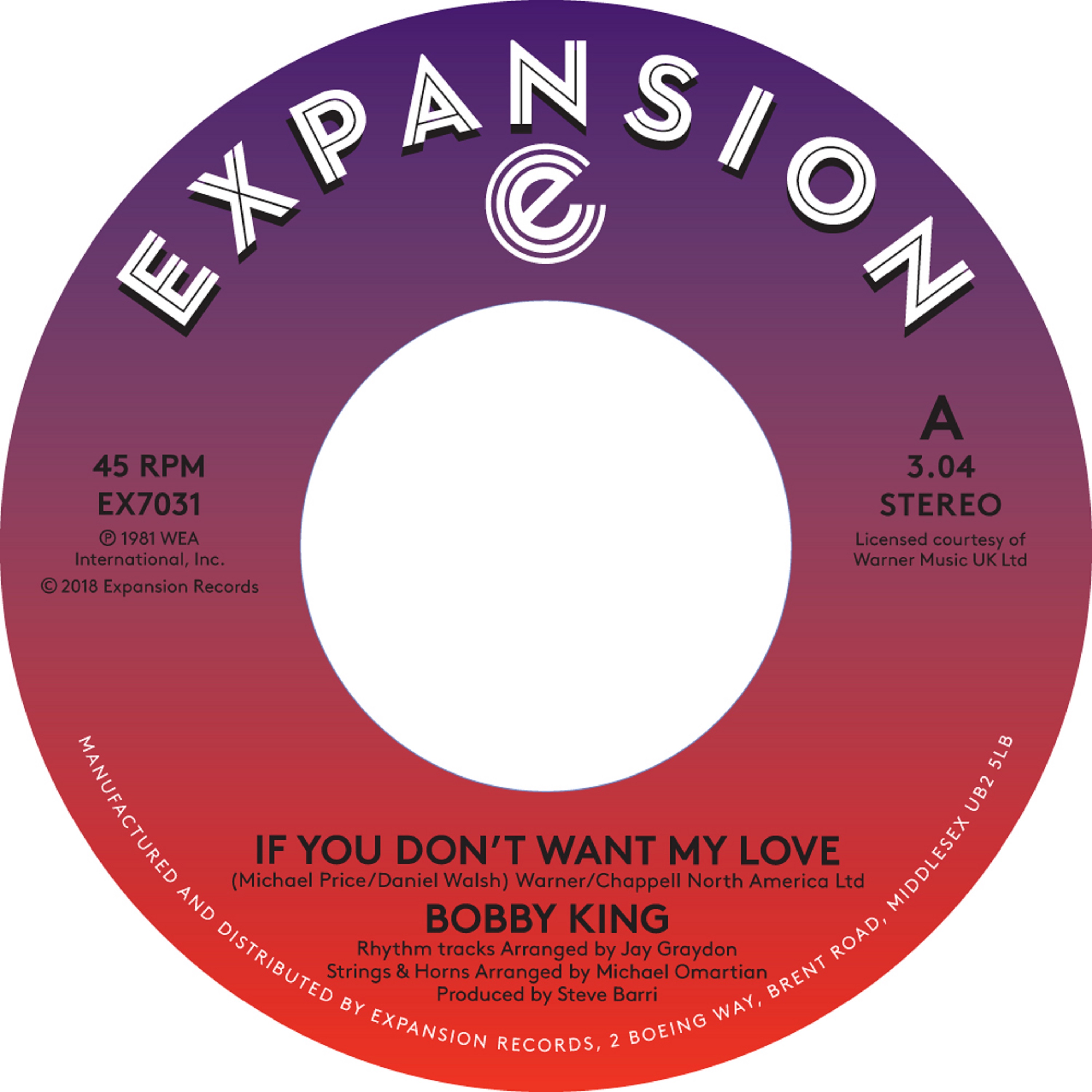 Bobby King/IF YOU DON'T WANT & LOVERS 7"