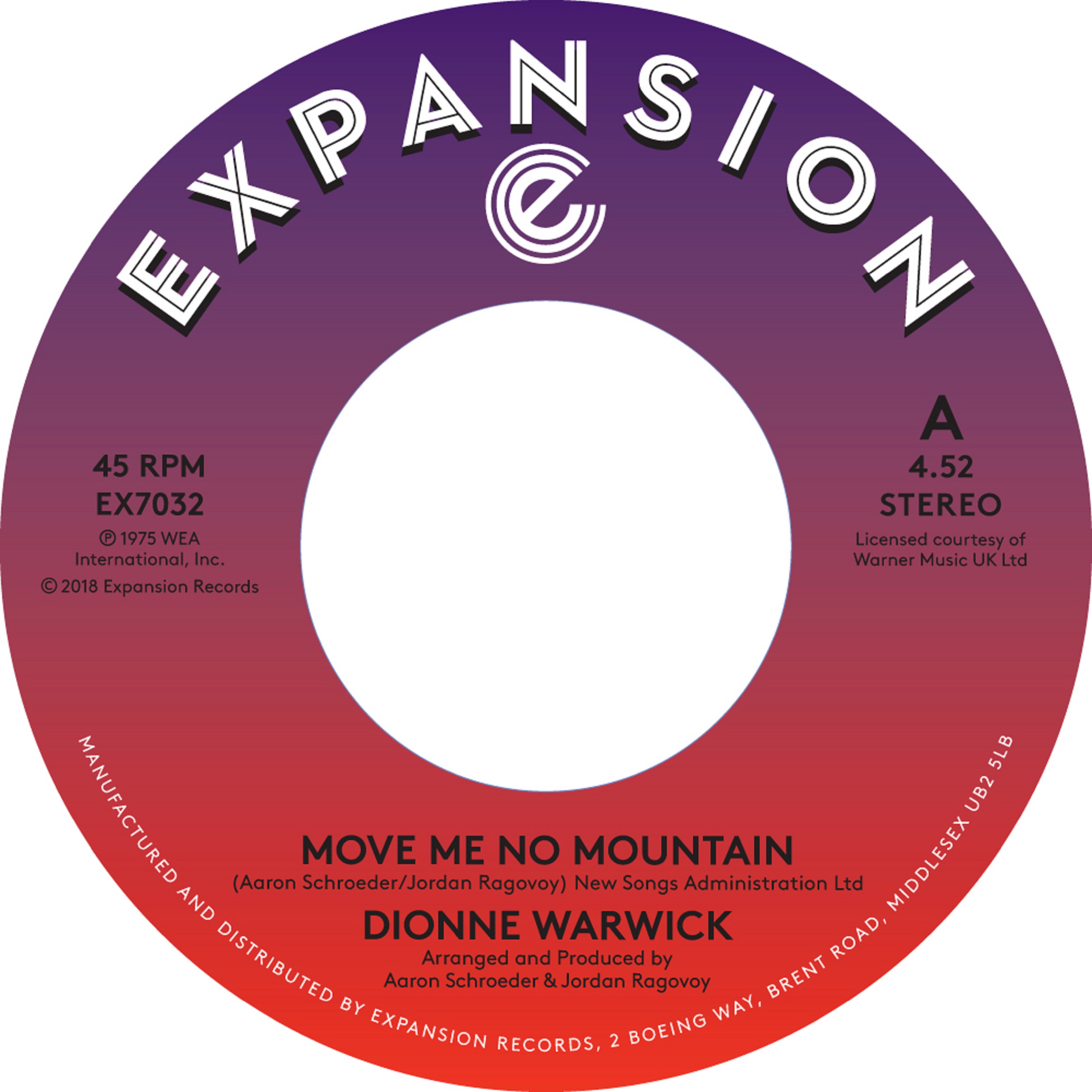 Dionne Warwick/MOVE ME NO MOUNTAIN 7"