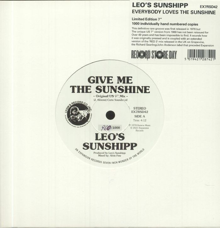 Leo's Sunshipp/GIVE ME THE SUNSHINE 7"