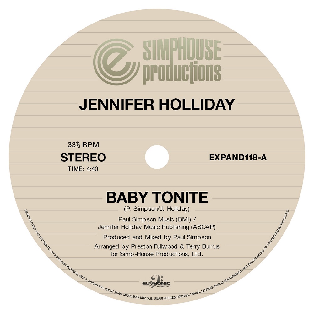 Jennifer Holiday/BABY TONIGHT 12"
