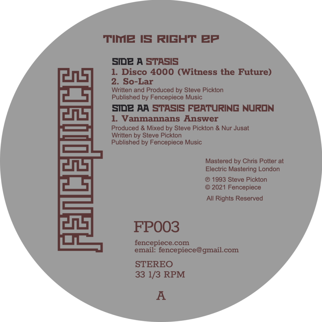 Stasis/TIME IS RIGHT 12"