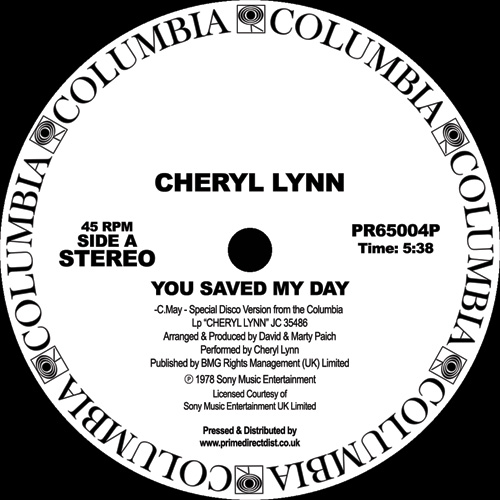 Cheryl Lynn/YOU SAVED MY DAY 12"