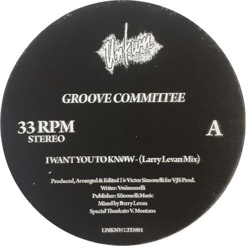 Groove Committee/I WANT YOU TO KNOW 12"