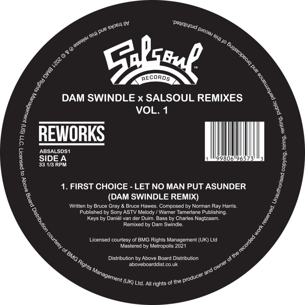 Dam Swindle/SALSOUL REMIXES VOL. 1 (REPRESS) 12"