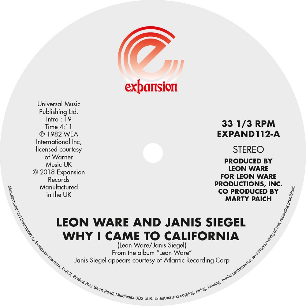 Leon Ware/WHY I CAME TO CALIFORNIA 12"