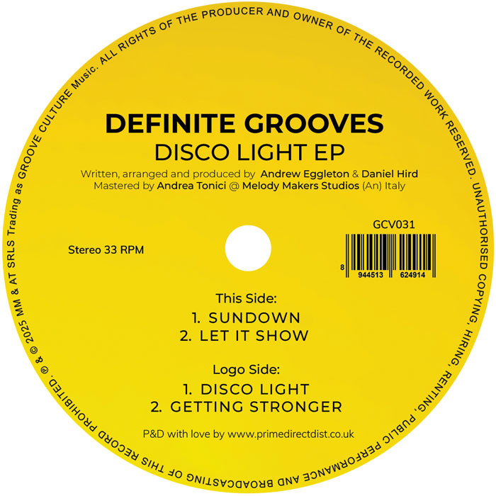 Definite Grooves/DISCO LIGHT EP 12"
