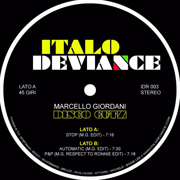Marcello Giordani/ITALO DEVIANCE #3 12"