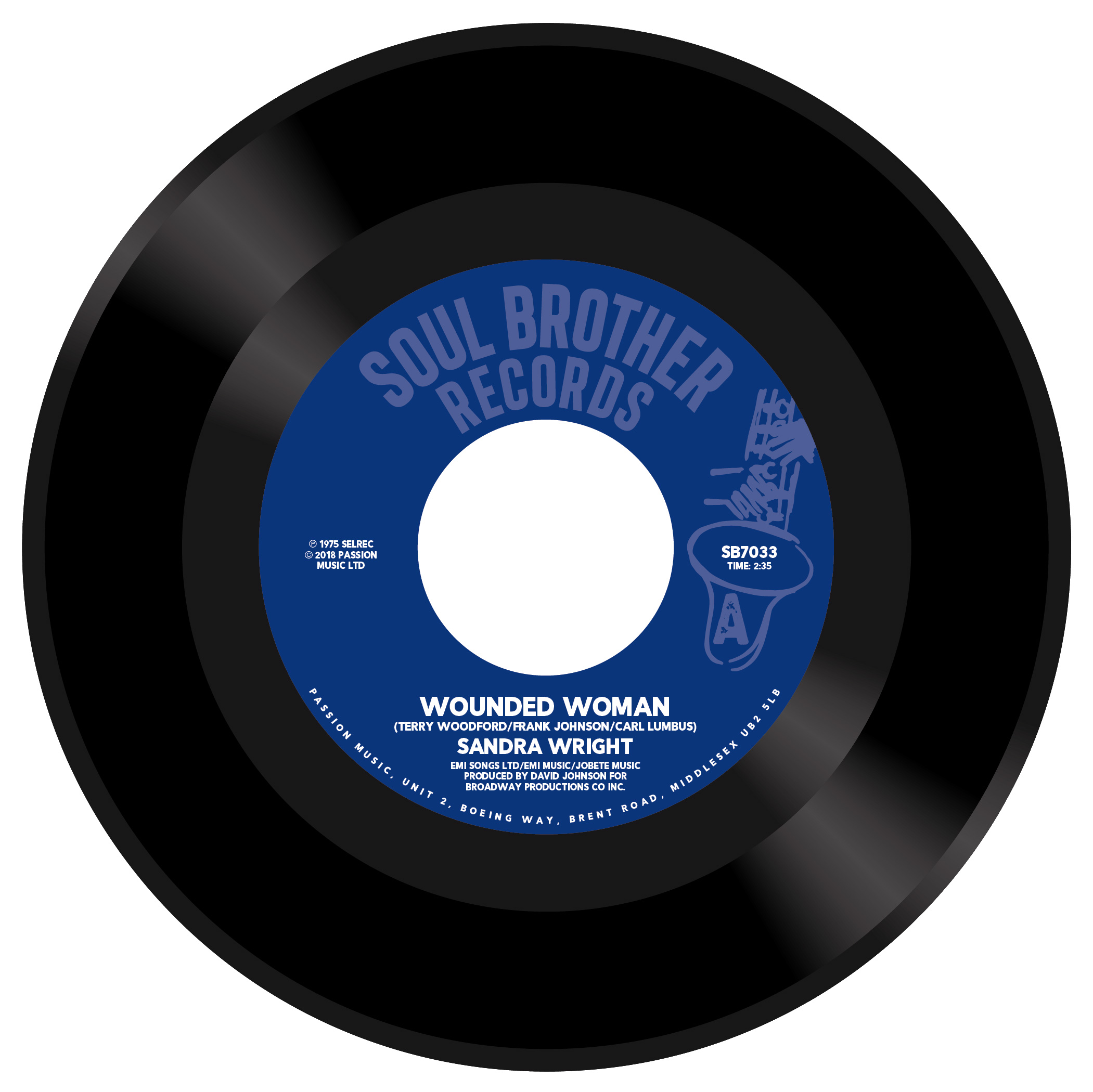 Sandra Wright/WOUNDED WOMAN & MIDNGHT 7"