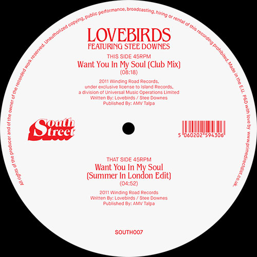 Lovebirds/WANT YOU IN MY SOUL 12"